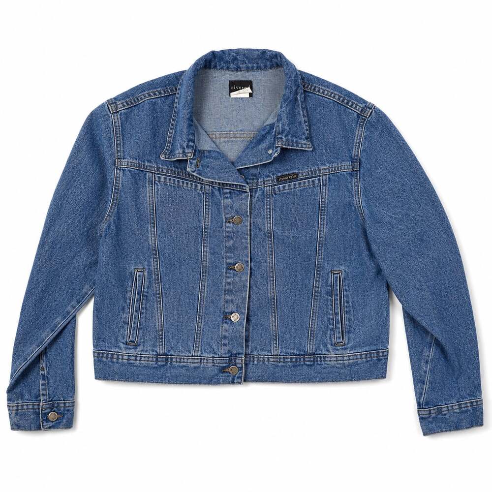 Vintage 90s Riveted by Lee Women's Medium Wash Denim Jean Jacket